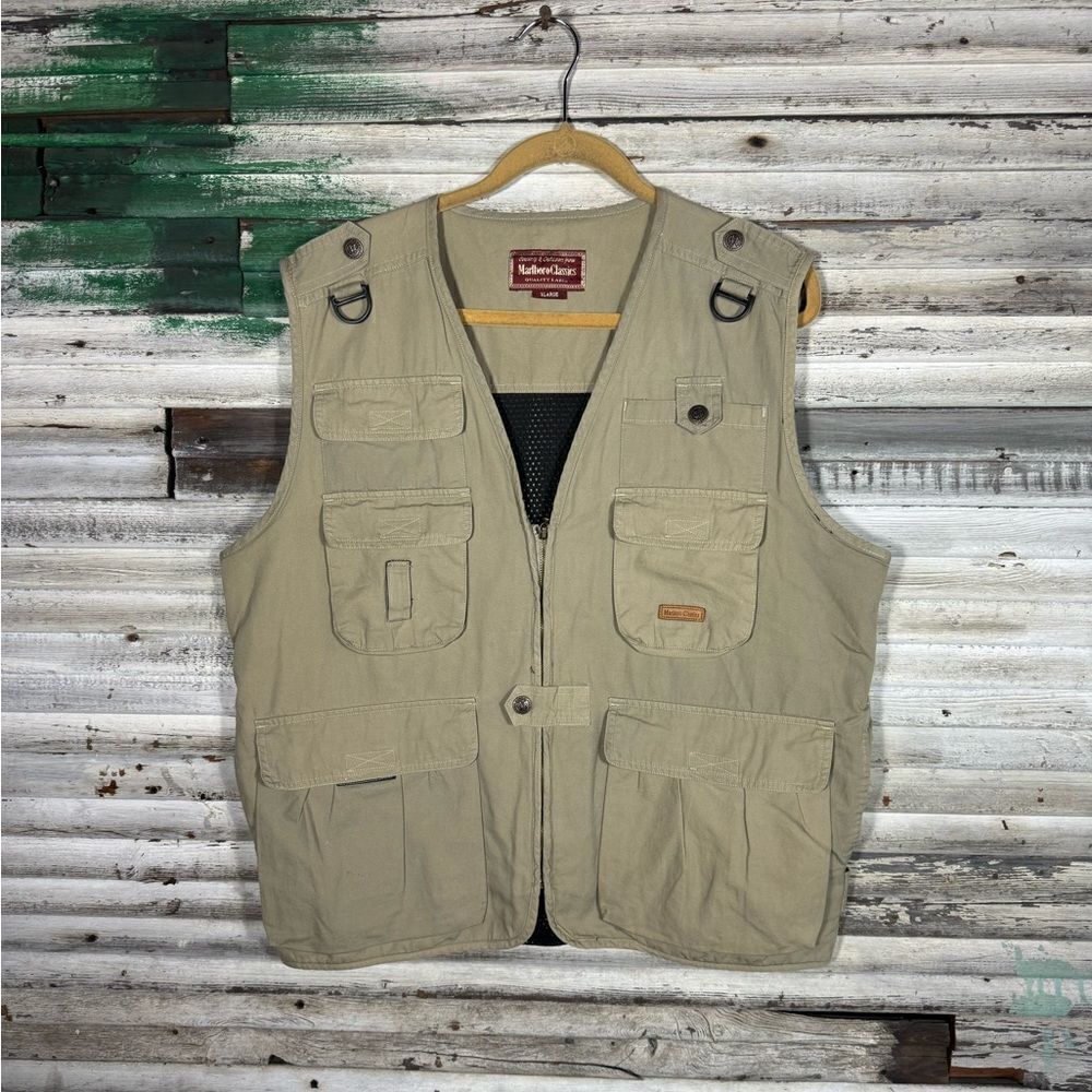 Vintage Marlboro Classics Plaid Lined Fishing Vest